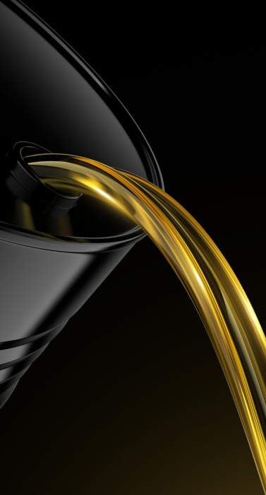 Black oil barrel on dark background. Pour golden oil. 3d render